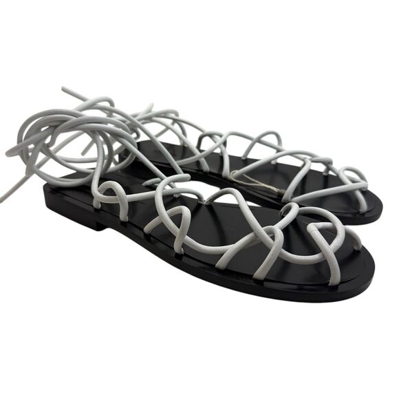 Khaite Lyon Lace-Up Flat Sandals In White Size 37 - Picture 1 of 10